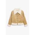 Faux suede aviator jacket - Beige