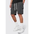 Mens Grey Tall Cargo Short With Extended Drawcords, Grey