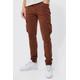 Mens Brown Tall Overdyed Skinny Stacked Cargo Jean, Brown