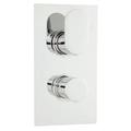 Hudson Reed 120 x 215mm Chrome Rectangular Twin Thermostatic Shower Valve REI3610