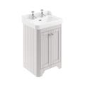 Hudson Reed Old London Timeless Sand 595mm Free Standing 2-Door Cabinet & 2 Tap Basin MDF MFC LOF471