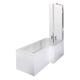 Nuie 1500mm White Right Handed Bath, Screen & Front Panel Acrylic SBATH29