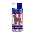 Caroline's Treasures USA Patriotic Portuguese Water Dog Michelob Ultra Hugger for slim cans Multicolored Slim Can