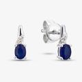 9ct White Gold Oval Sapphire & Diamond Twist Stud Earrings DE1612WSA