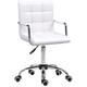 Vinsetto Mid Back PU Leather Home Office Desk Chair Swivel Computer Chair with Arm, Wheels, Adjustable Height, White
