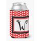 Caroline's Treasures Letter W Initial Monogram - Red Black Polka Dots Can or Bottle Beverage Insulato Multi Can Hugger