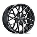 MSW 74 Alloy Wheels In Gloss Black Full Polished Set Of 4 - 18x8 Inch ET50 5x112 PCD, Black/silver