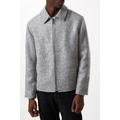 Mens Textured Fall Collar Harrington Jacket