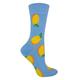 Sock Snob Womens TALKIE SOCKS - Ladies Cotton Quirky Funky Novelty Design Fruit - Blue - Size UK 4-6.5