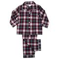 Mini Vanilla Boys Jordan Check Traditional Pyjamas - Burgundy Cotton - Size 1-2Y