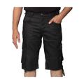 Enzo Mens Cargo Combat Denim Shorts - Black Cotton - Size 34 (Waist)