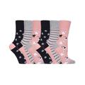 Gentle Grip Womens - 6 Pairs Ladies Non Elastic Socks - GG169 - Pink Cotton - Size UK 4-8