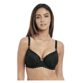 Freya Womens Daisy Lace Underwire Padded Half Cup Bra - Black Nylon - Size 32D