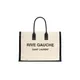 Rive Gauche Large Tote Bag in Canvas and Smooth Leather