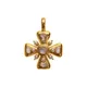 Stone 19K Yellow Gold, Moonstone & 4MM Pearl Maltese Cross Pendant