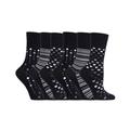 Gentle Grip Womens Sock Shop - 6 Pairs Ladies Non Elastic Bamboo Socks - SOLRM32 - Black Nylon - Size UK 4-8