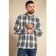 French Connection Mens Cotton Flannel Long Sleeve Shirt - Ecru - Size Medium