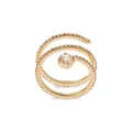 Grass 18K Yellow Gold & Light Brown Diamond Seed Spiral Ring