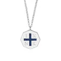 Liberty 18K White Gold, Enamel & Blue Sapphire Jesus Christ Victorious Necklace