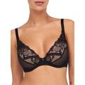 Chantelle Womens Orangerie Dream Plunge T-Shirt Bra - Black Nylon - Size 36B