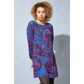 Roman Paisley Print Swing Dress in Magenta - Size 20