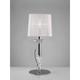 Tiffany Table Lamp 1+1 Bulb E14+G9, polished chrome with white lampshade & transaparent crystal