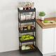 5 Tier Kitchen Trolley Cart Vegetable Fruite Storage Rack Shelf, Black - Livingandhome