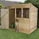 Forest Garden 7X5 Pent Pressure Treated Overlap Wooden Shed With Floor (Base Included) - Assembly Service Included