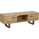 Industrial tv Stand Unit Light Wood with Storage Cabinet Cable Management Timber - Light Wood