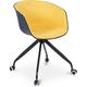 Upholstered Office Chair with Armrests - Desk Chair with Castors - Black and White - Jodie Yellow pp, Fabric - Yellow