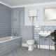 Milano - Richmond - White Traditional Single Ended Bath&44 Ceramic Toilet wc Pan with High Level Cistern and Bathroom Basin Sink and Washstand - 3