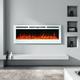 Led Electric Wall Mounted Fireplace Recessed Fire Heater 12 Flames With Remote, White 36inch