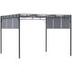 Outsunny - 3(m) Steel Pergola Garden Gazebo w/ Retractable Canopy, Dark Grey - Dark Grey