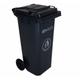 Outdoor Household Waste Medium Rubbish 120 Litre Wheelie Bin - Gray - Charles Bentley