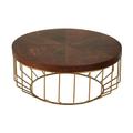 Kensick Round Wooden Coffee Table In Brown