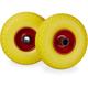 Hand Truck Spare Tyre Set, Flatproof, 3.00-4 Solid Rubber Wheel, 25mm Axle, 100 kg, 260 x 85 mm, Yellow-Red - Relaxdays
