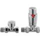 Luxury Straight Thermostatic Radiator Valves Pair - Chrome - Hudson Reed