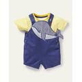 Woven Dungaree Set Starboard Whale Baby Boden, Starboard Whale