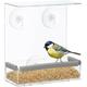 Relaxdays - Window Bird Feeder, Feeding Station, With Suction Cups, h x w x d: 16.5 x 15 x 7.5 cm, Plastic, Transparent