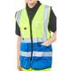 Two tone executive waistcoat sat yellow/royal sml - Hi Vis - Saturn Yellow / Royal - Beeswift