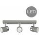 Minisun - Rosie Spotlight Bar 3 Way Ceiling Light Fitting - Cement - Warm White Bulbs