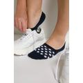 Plus Size Polka Dot No-Show Stretch Footie Socks, Woman, blue, size: 4.5-6.5, cotton/synthetic fibers, Ulla Popken