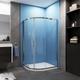 1000 x 900 mm offset Quadrant Shower Enclosure 6mm Tempered Sliding Glass Cubicle Door - Acezanble