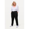 Plus Size Chino Elastic Waist Stretch Cotton Pants, Woman, black, size: 18, cotton, Ulla Popken