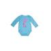 Under Armour Long Sleeve Onesie: Blue Marled Bottoms - Size 6-9 Month