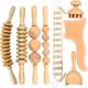 Wood Massage Therapy Tools, 8-in-1 Wood Therapy Massage Tools Wooden Massage Roller Muscle Massage Anti Cellulite Massage Gua Sha Roller for Full Body Muscle Pain Relief