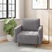 Compact Upholstered Tufted Chair with Wooden Legs