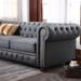 Faux Leather Chesterfield 3-seat Sofa Couch with Tufted Back