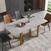 71" Modern Simple Dining Table, Sintered Stone Top and Stainless Steel legs