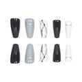 Simple Black-White False Nails with Simple And Elegant Design for Manicure Novice Beginner Glue Models